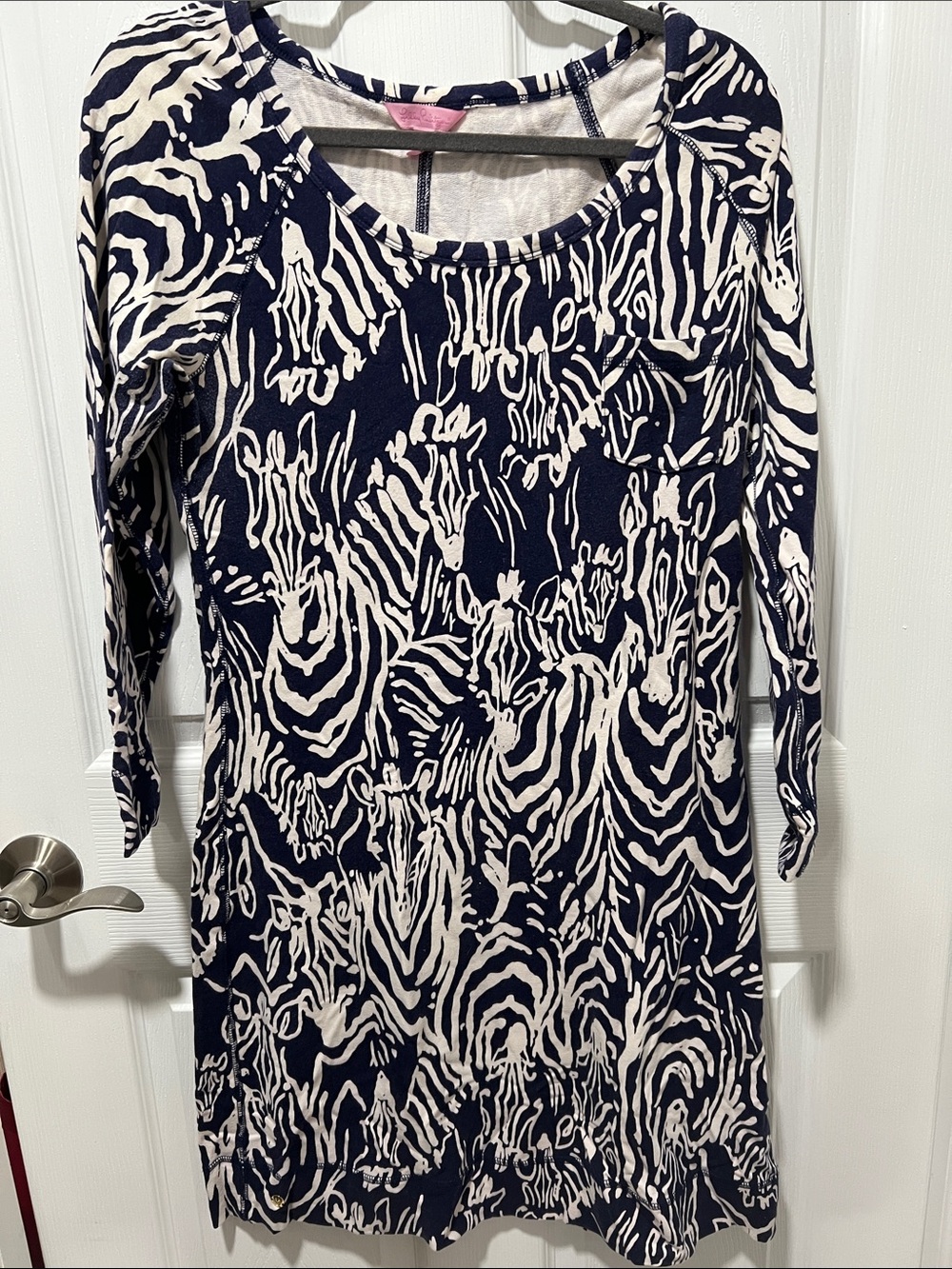 Lilly Pulitzer Navy and White Long Sleeve Dress